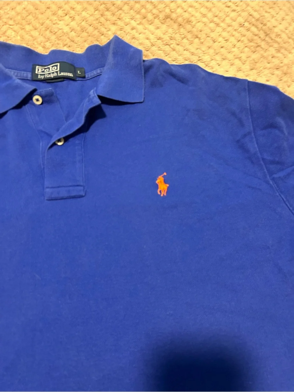 Polo by Ralph Lauren Blue Pique Polo Shirt